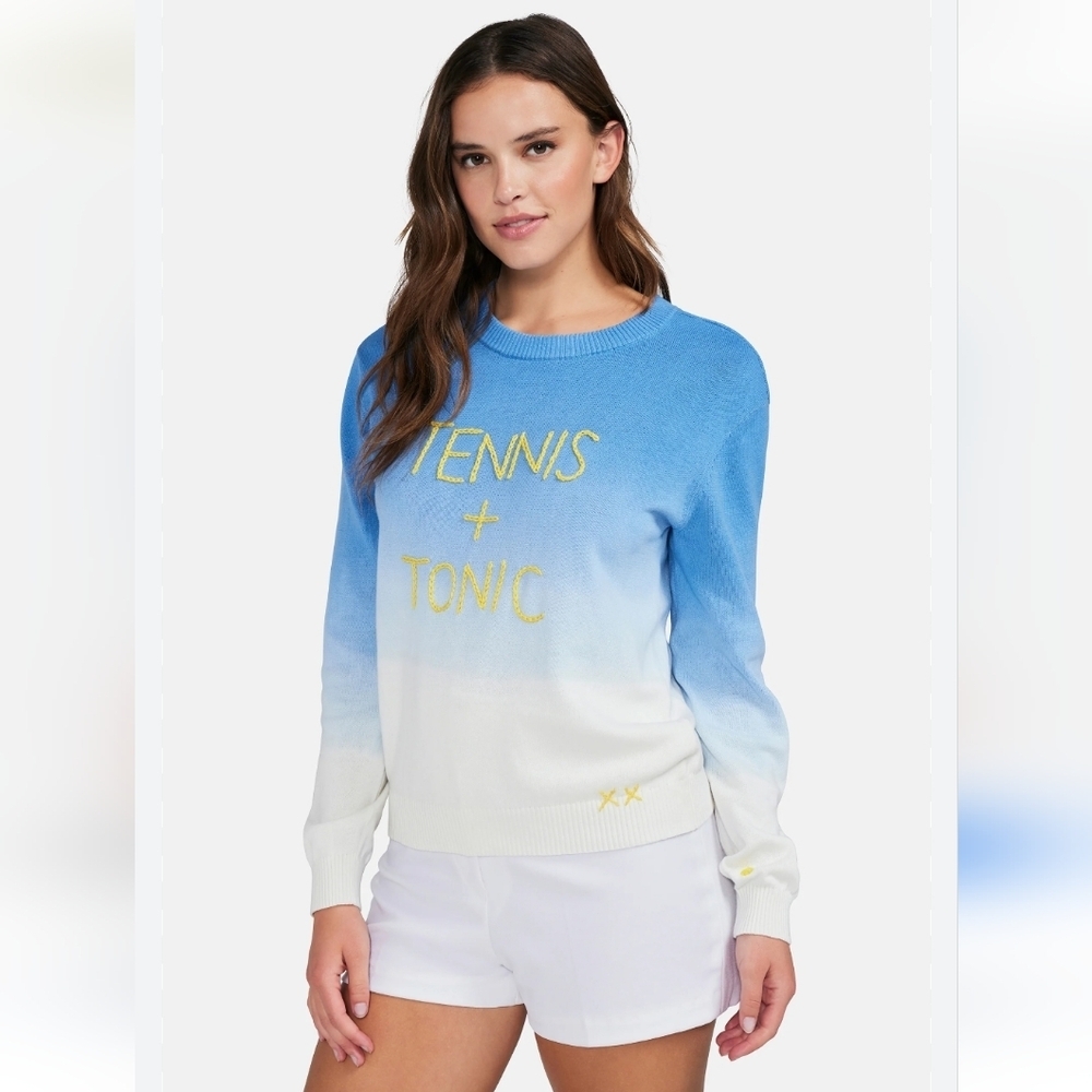Wildfox Tennis & Tonic Preppy Coastal‎ Sweater Size Large NWT Tennis Preppy